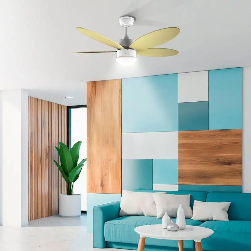 Ventilador de techo Cecotec EnergySilence Aero 4260 SunLight 40W función verano/invierno amarillo Ø106 cm