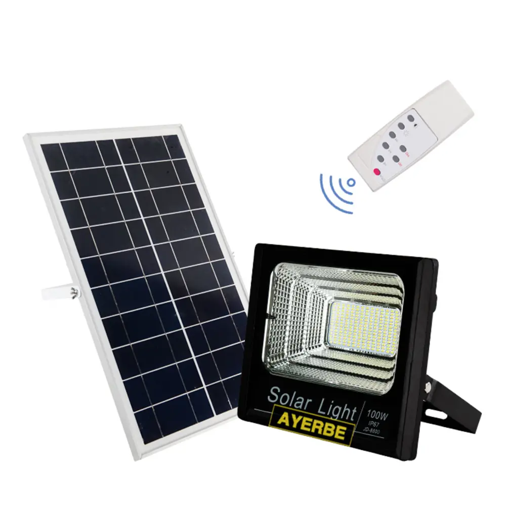 Ayerbe - 620650 - foco solar 200 w con mando distancia con Indicador de Carga LED