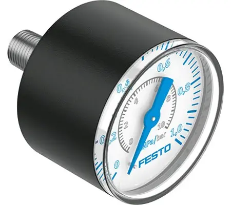 Manómetro, 0bar → 10bar, conexión R 1/8, Ø ext. 40mm | PAGN-40-1M-R18-1.6 Festo