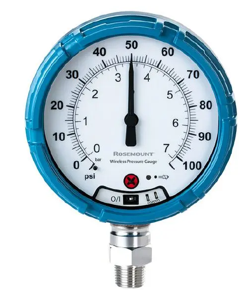 Manómetro Rosemount, 0.1psi → 100bar, conexión Macho NPT 1/2-14, Ø ext. 4.5plg | WPG45XI1G11D000100Q4Q8