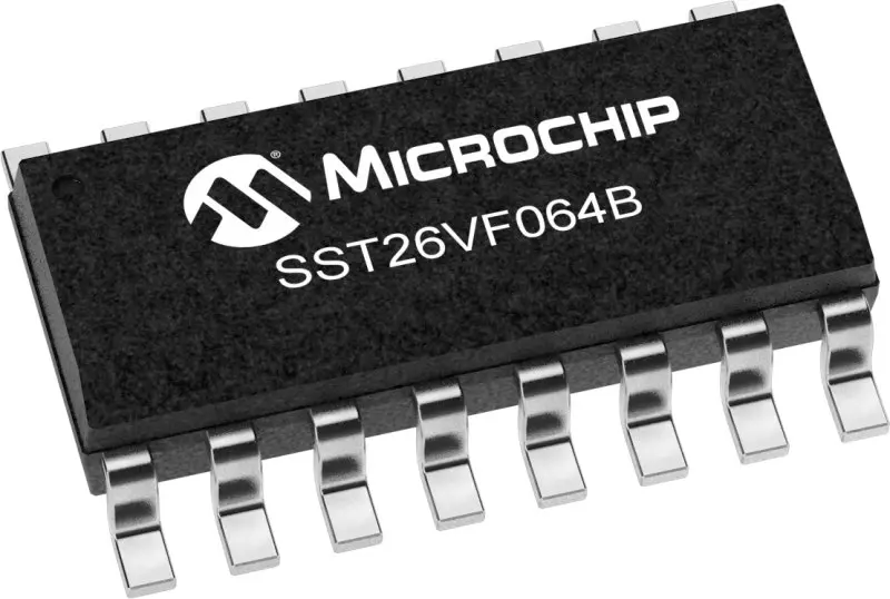Memoria flash, SPI, SQI SST26VF064BT-104I/SO 64Mbit, SOIC, 16 pines Microchip