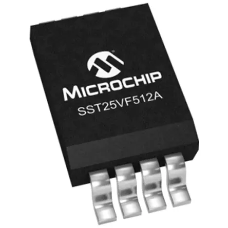 Memoria flash, SPI SST25VF512A-33-4I-SAE 512kB, 64k x 8 bits, 20ns, SOIC, 8 pines Microchip