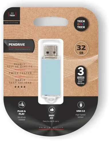 Memoria USB 32 Gb 2.0 & 3.0 Compatible - Pendrive 32 GB - USB Flash Drive Con giro Swing Stick 32 GB Premium Azul - Memori...