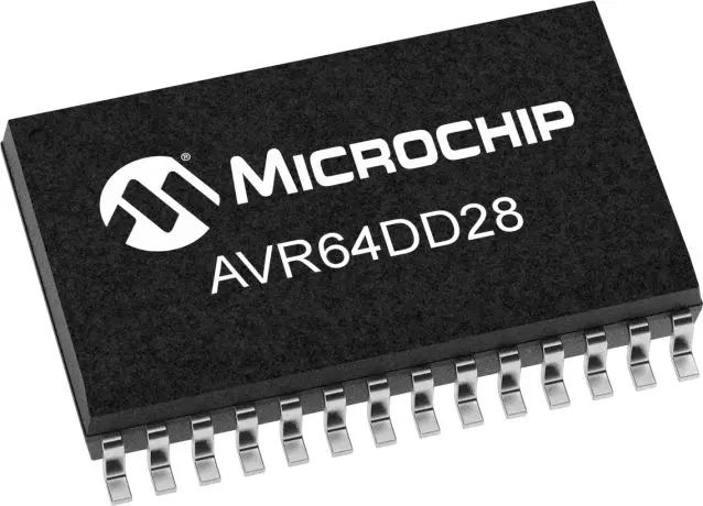Microcontrolador Microchip AVR64DD28-I/SO, núcleo AVR, SOIC de 28 pines