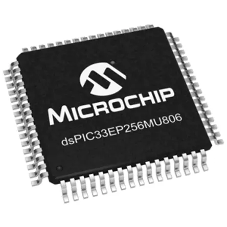 Microcontrolador Microchip DSPIC33EP256MU806-E/PT, núcleo dsPIC de 16bit, RAM 28 kB, 60MHZ, TQFP de 64 pines