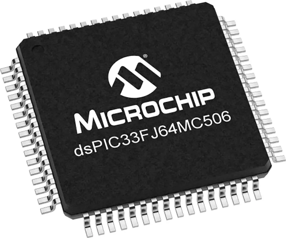 Microcontrolador Microchip DSPIC33FJ64MC506-I/PT, núcleo dsPIC de 16bit, RAM 8 kB, 40MHZ, TQFP de 64 pines