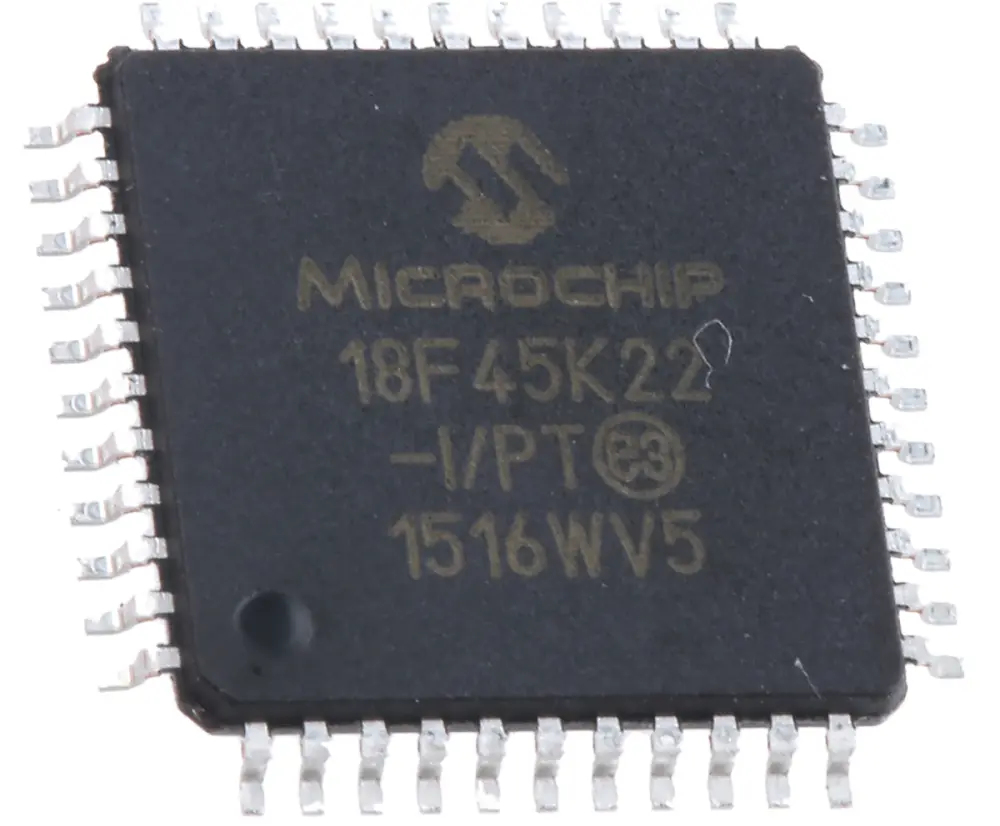 Microcontrolador Microchip PIC18F45K22-I/PT, núcleo PIC de 8bit, RAM 1,536 kB, 16MHZ, TQFP de 44 pines