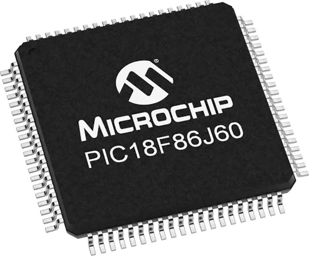 Microcontrolador Microchip PIC18F86J60-I/PT, núcleo PIC de 8bit, RAM 3,808 kB, 41.667MHZ, TQFP de 80 pines