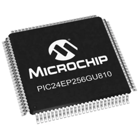 Microcontrolador Microchip PIC24EP256GU810-I/PF, núcleo PIC de 16bit, RAM 28 kB, 60MHZ, TQFP de 100 pines