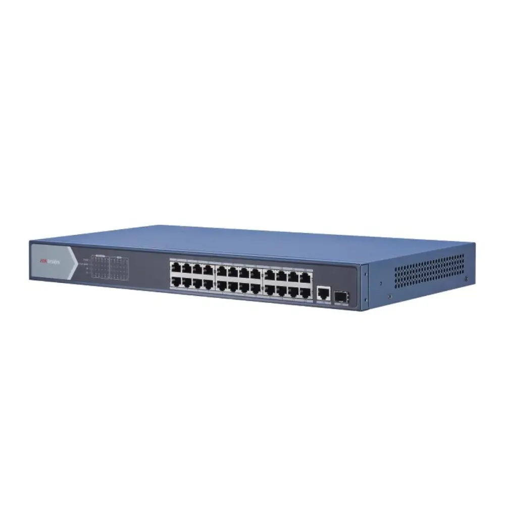 Conmutador HIKVISION PoE+ de 24 Puertos Gigabit con 2 Puertos Gigabit adicionales con Wi-Fi 6E