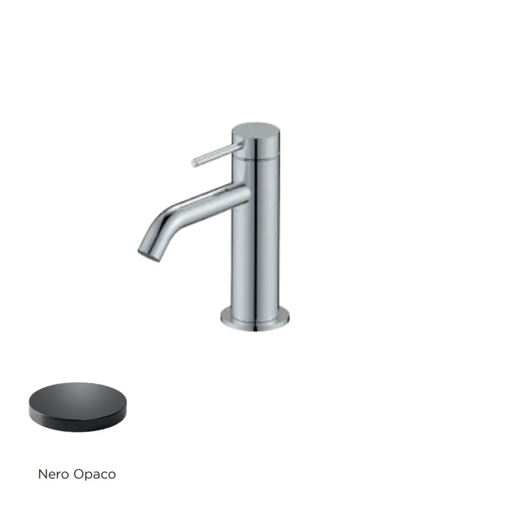 Miscelatore monocomando lavabo con scarico RubiFlux serie Regal - Nero Opaco