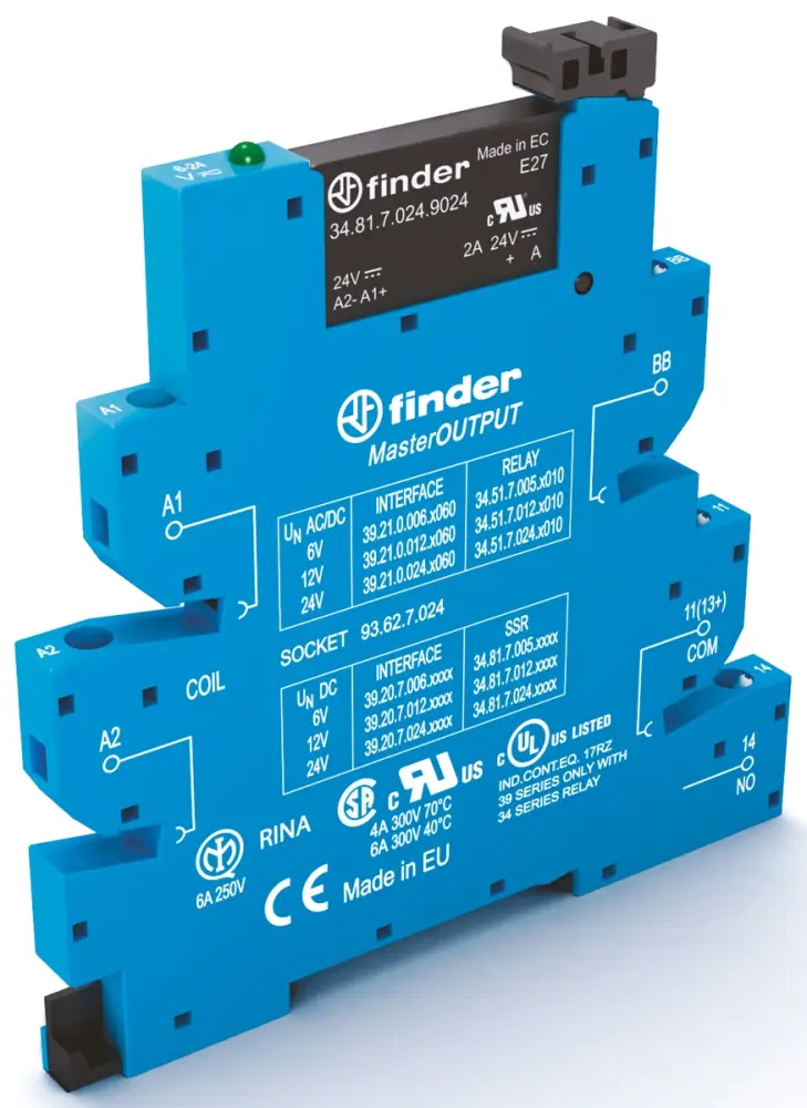 Módulo de relé de estado sólido Finder Series 39, control 88 → 138 V, carga 1,5 → 24V dc / 6 , para | 39.20.0.125.9024