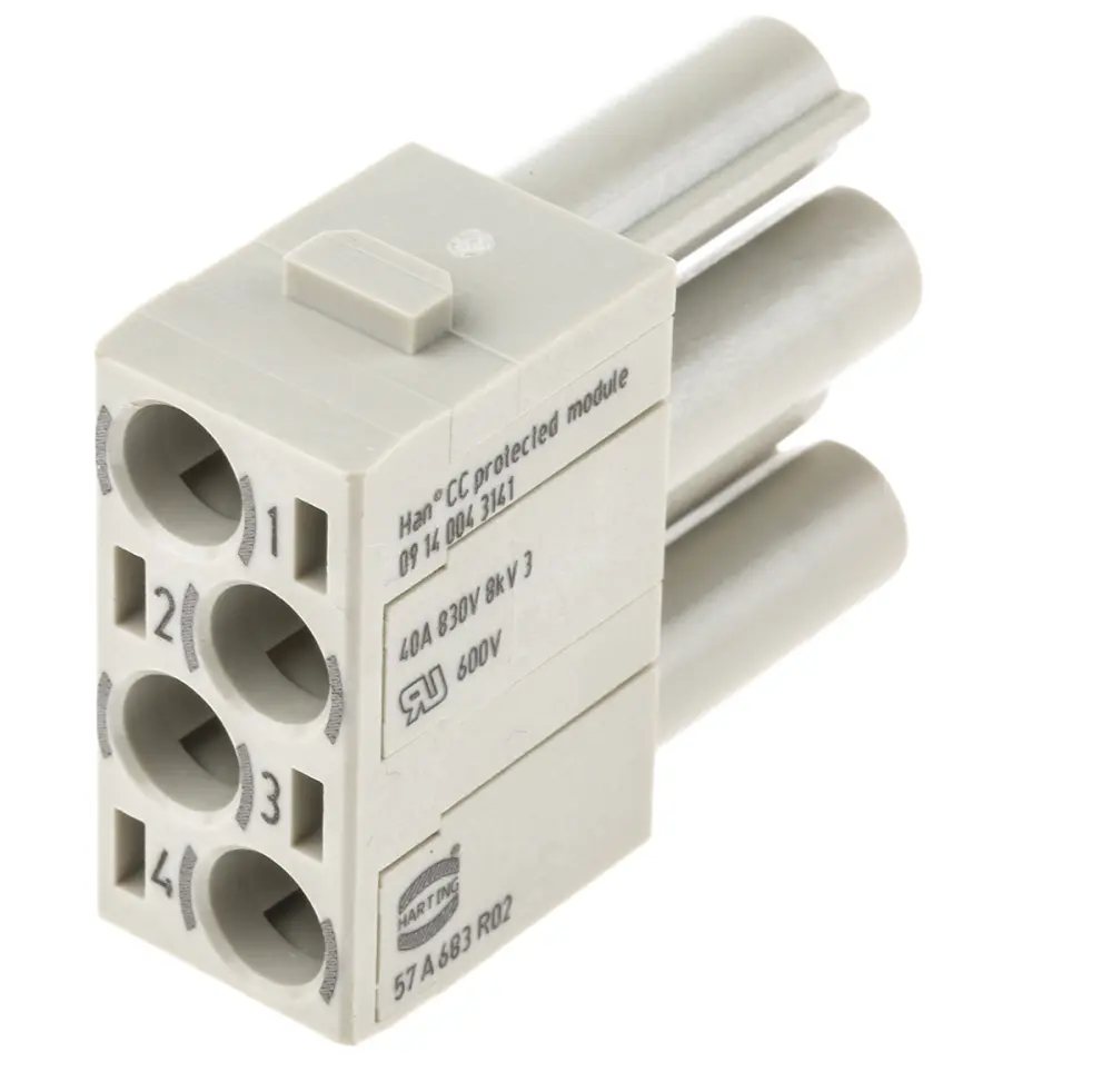 Aislante para conector industrial HARTING Hembra, serie Han-Modular, configuración 4P+E, para utilizar con Conectores de ...