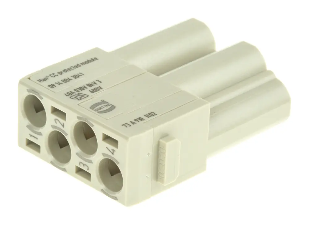 Aislante para conector industrial HARTING Macho, serie Han-Modular, para utilizar con Conectores de alimentación de altas...