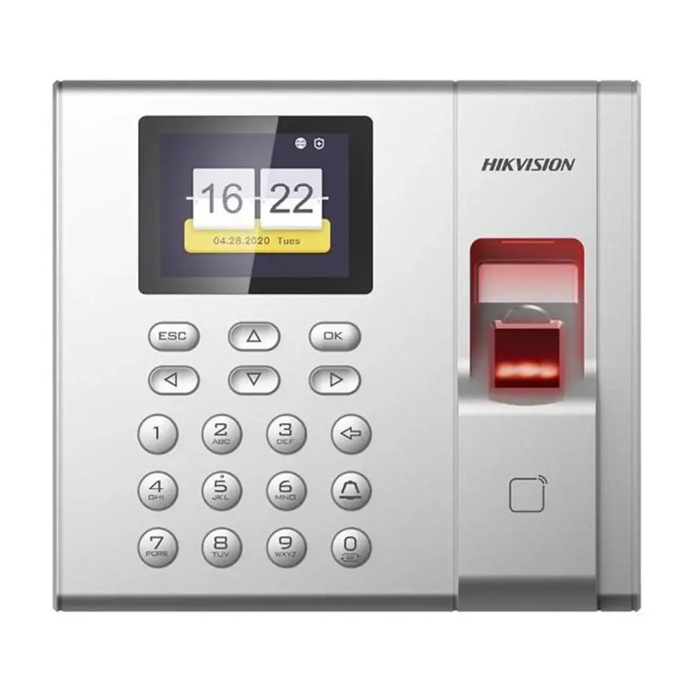 NVR para Cámaras IP Terminal Biométrico HIKVISION para Control de Acceso con Pantalla LCD y Conexión USB