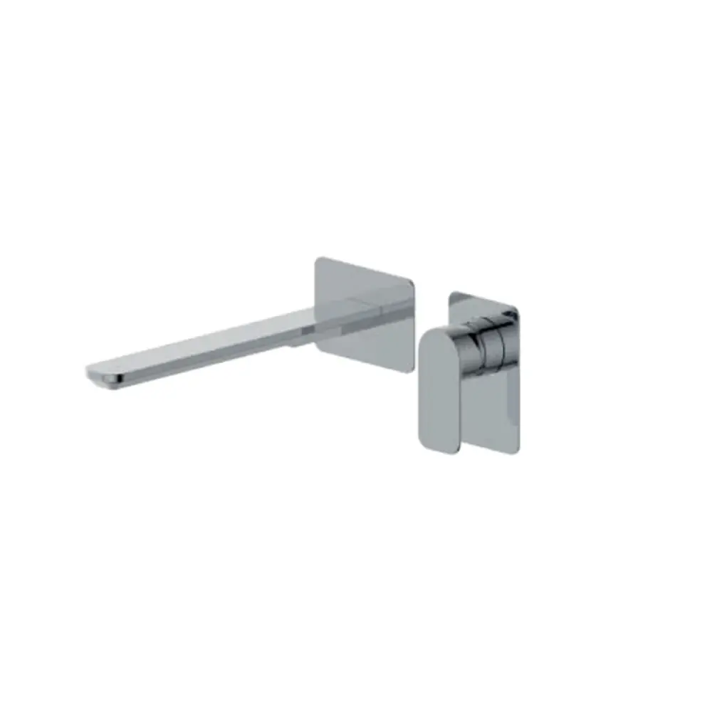 Con Zoom Óptico Mezclador monomando lavabo mural RubiFlux serie Azzurro caño 25 cm - Cromo