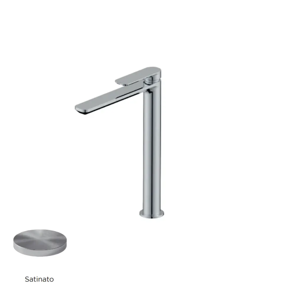 Telescopio para Principiantes Mezclador monomando lavabo largo RubiFlux serie Azzurro - Cromo cepillado