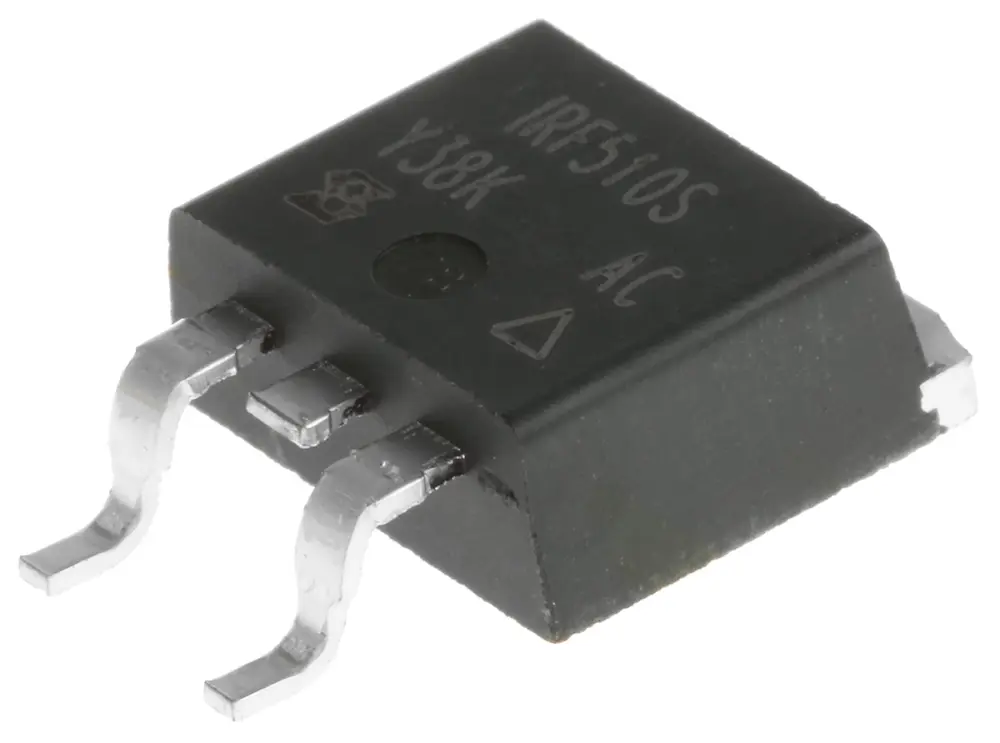 MOSFET Vishay IRF510SPBF, VDSS 100 V, ID 5,6 , D2PAK (TO-263) de 3 pines,, config. Simple