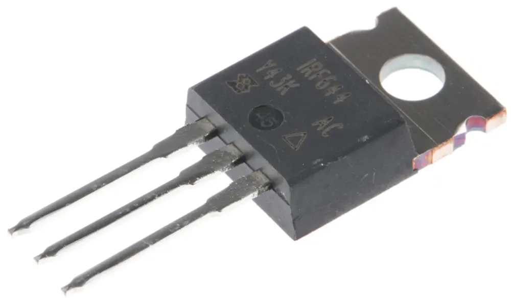 MOSFET Vishay IRF644PBF, VDSS 250 V, ID 14 , TO-220AB de 3 pines,, config. Simple