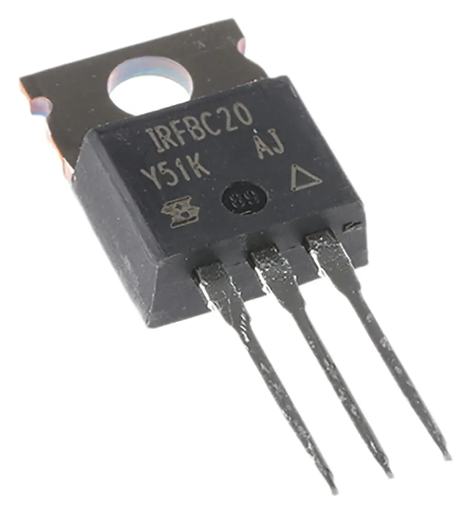 MOSFET Vishay IRFBC20PBF, VDSS 600 V, ID 2,2 , TO-220AB de 3 pines,, config. Simple