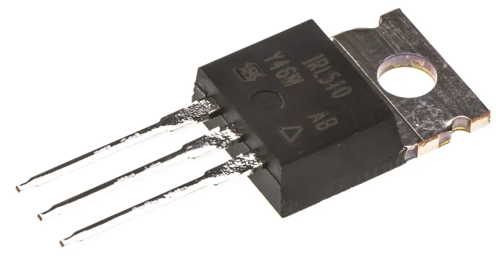 MOSFET Vishay IRL510PBF, VDSS 100 V, ID 5,6 , TO-220AB de 3 pines,, config. Simple