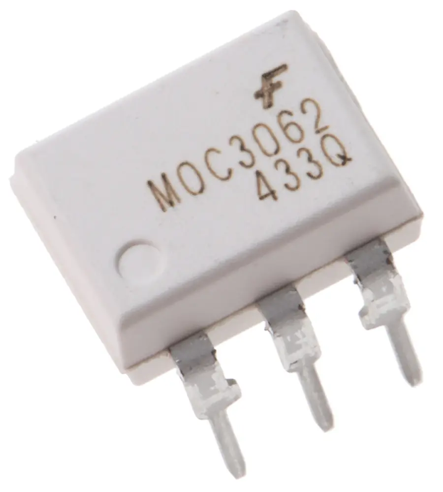 Optoacoplador onsemi MOC de 1 canal, Viso= 7,5 kVrms, OUT. Triac, mont. pasante, encapsulado PDIP, 6 pines | MOC3062M