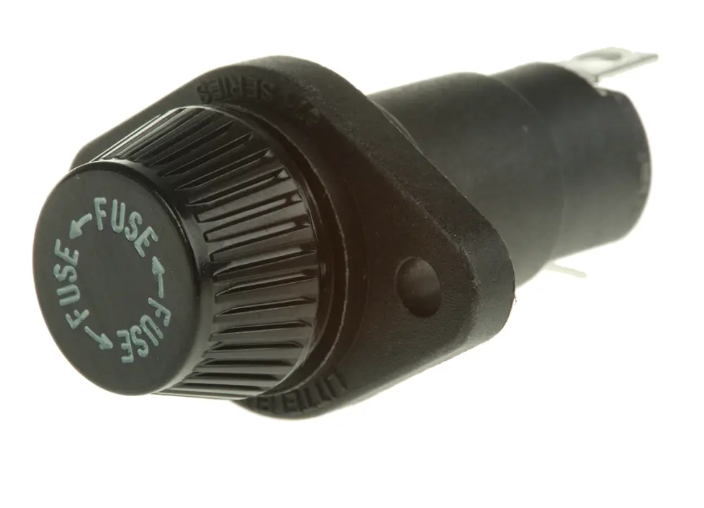 Portafusibles para montaje en panel Littelfuse 20A para 10 x 38mm 600V ac | 05710027L