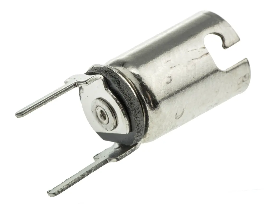 Portalámparas para indicador Orbitec para casquillo BA9s, Ø 10mm, montaje PCB 8mm, Ø apertura 2 x 0.7mm | DO9869 (126975)