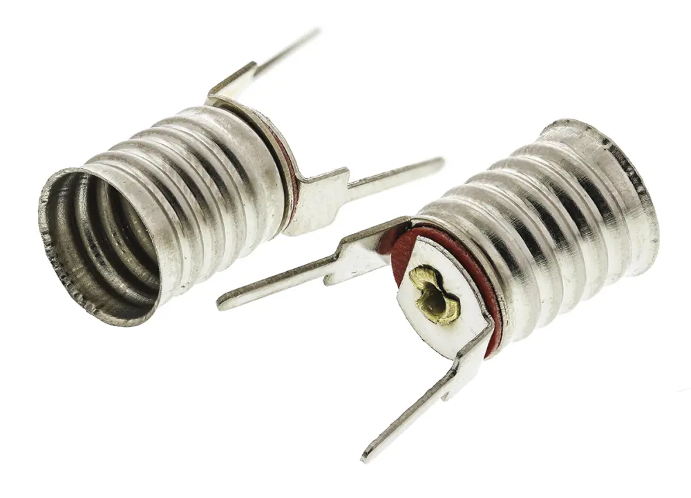 Portalámparas para indicador Orbitec para casquillo E10, Ø 11mm, montaje PCB 8mm, Ø apertura 2 x 0.7mm | DO9883 (126971)