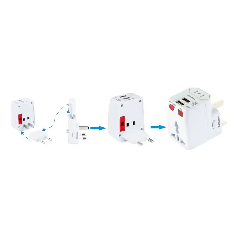 Adaptador Enchufe Compatible Para Viaje 2 Usb