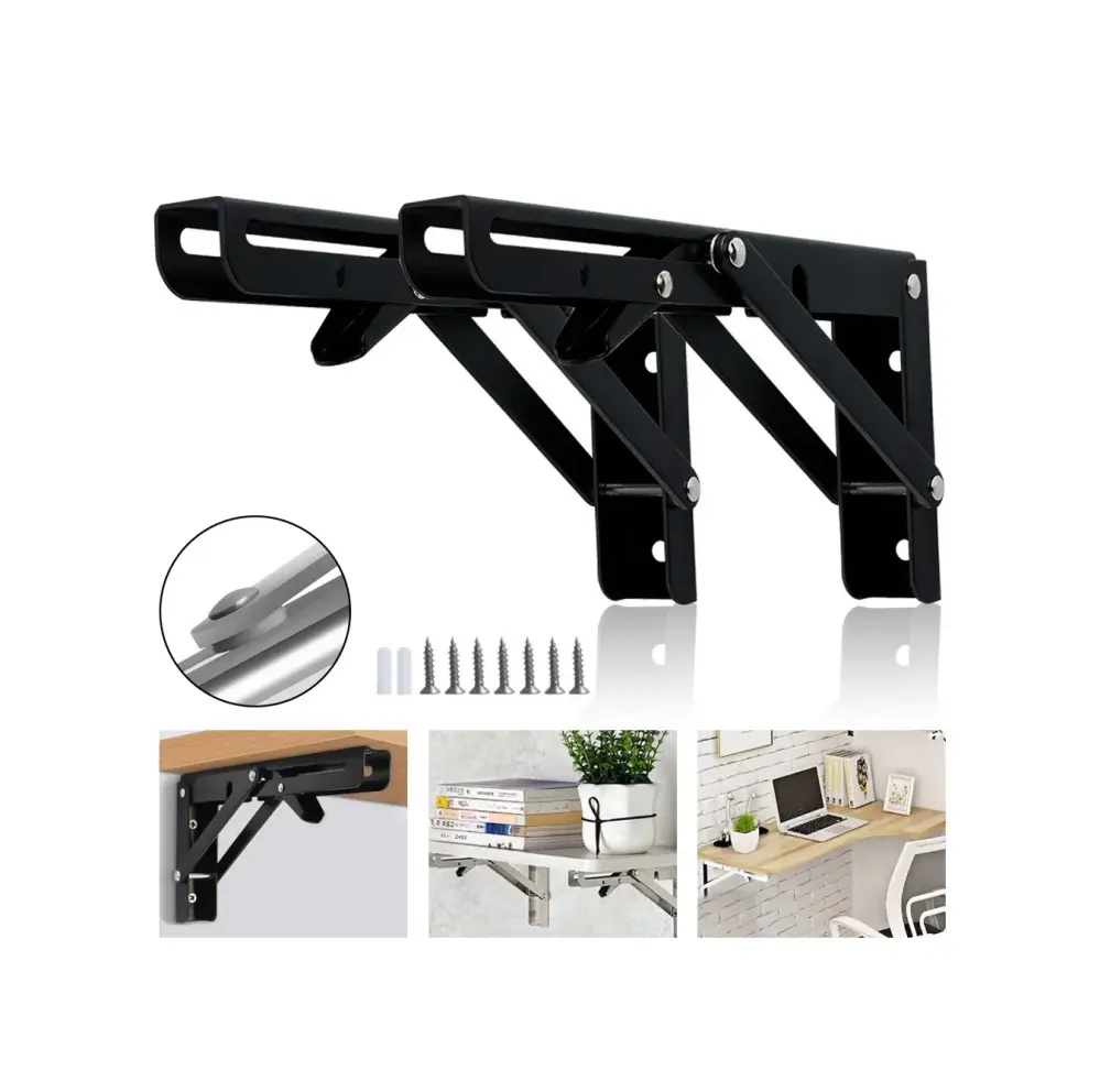 2 Bisagras Soporte Plegable Para Estante, Acero Inoxidable