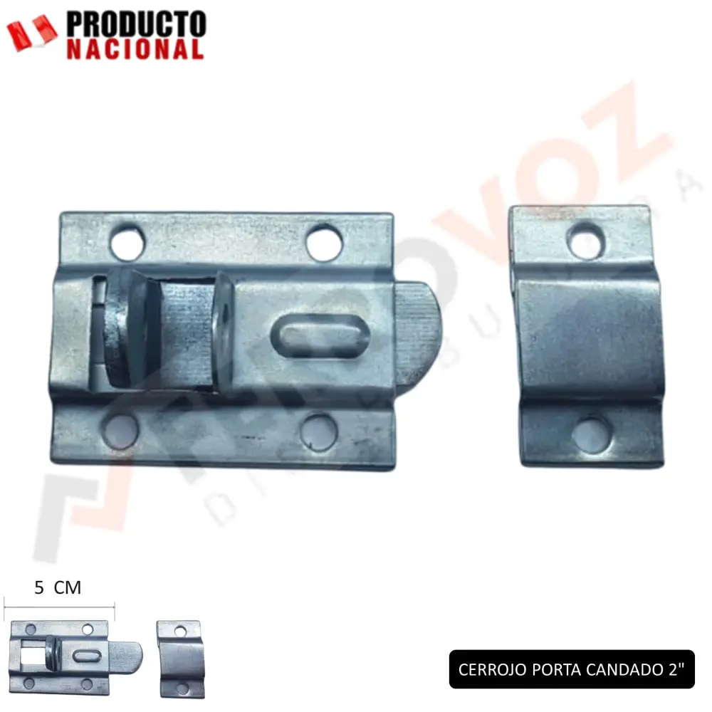 CERROJO PORTA CANDADO 2" PLATEADO INC. TORNILLOS
