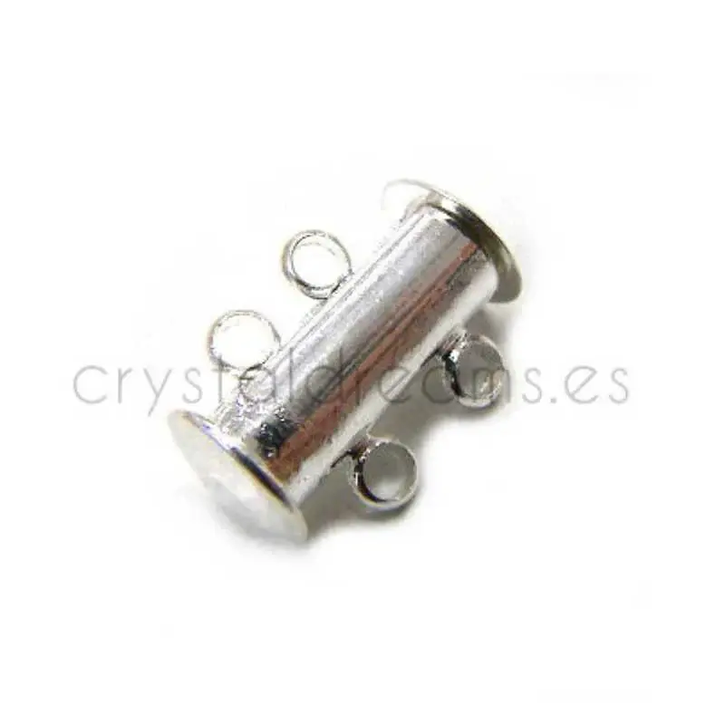 Cierre Enganche presión 2 vías 15x6mm - Plata