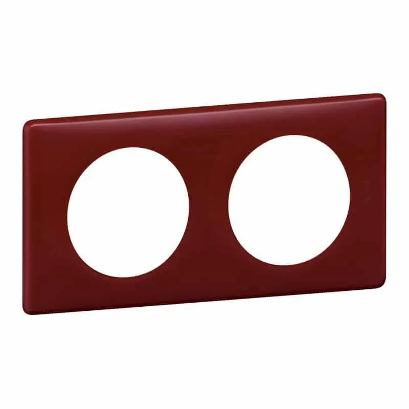 Céliane plaque Poudré 2 postes Bordeaux Legrand 066752