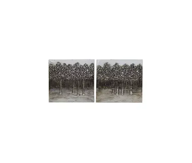 CONJUNTO 2 CUADROS CONTEMPORÁNEO ARBOLES