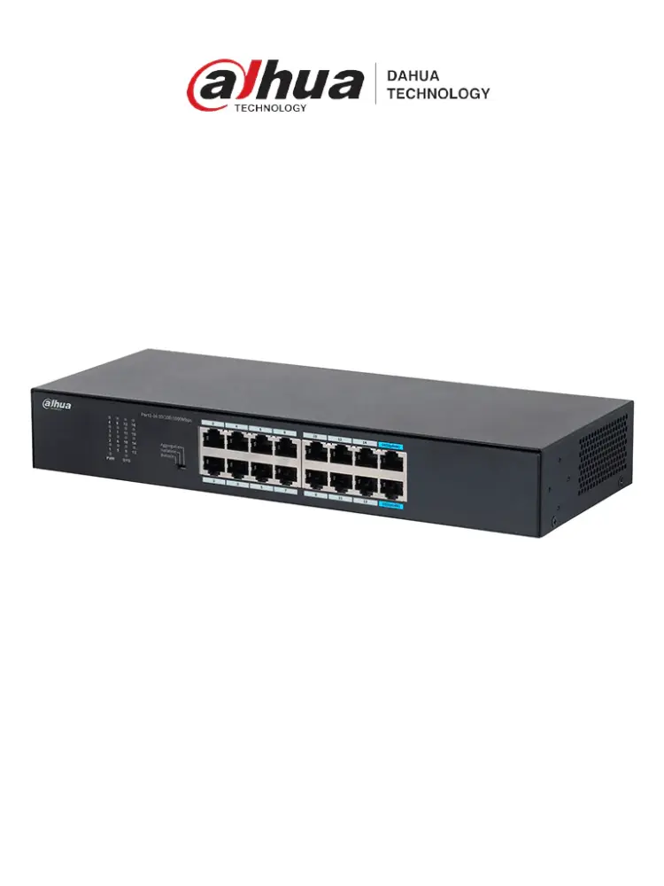 DAHUA DH-S3016-16GT- Switch Gigabit de 16 Puertos No Administrable de capa 2, con velocidad 10/100/1000 Mbps, capacidad de...