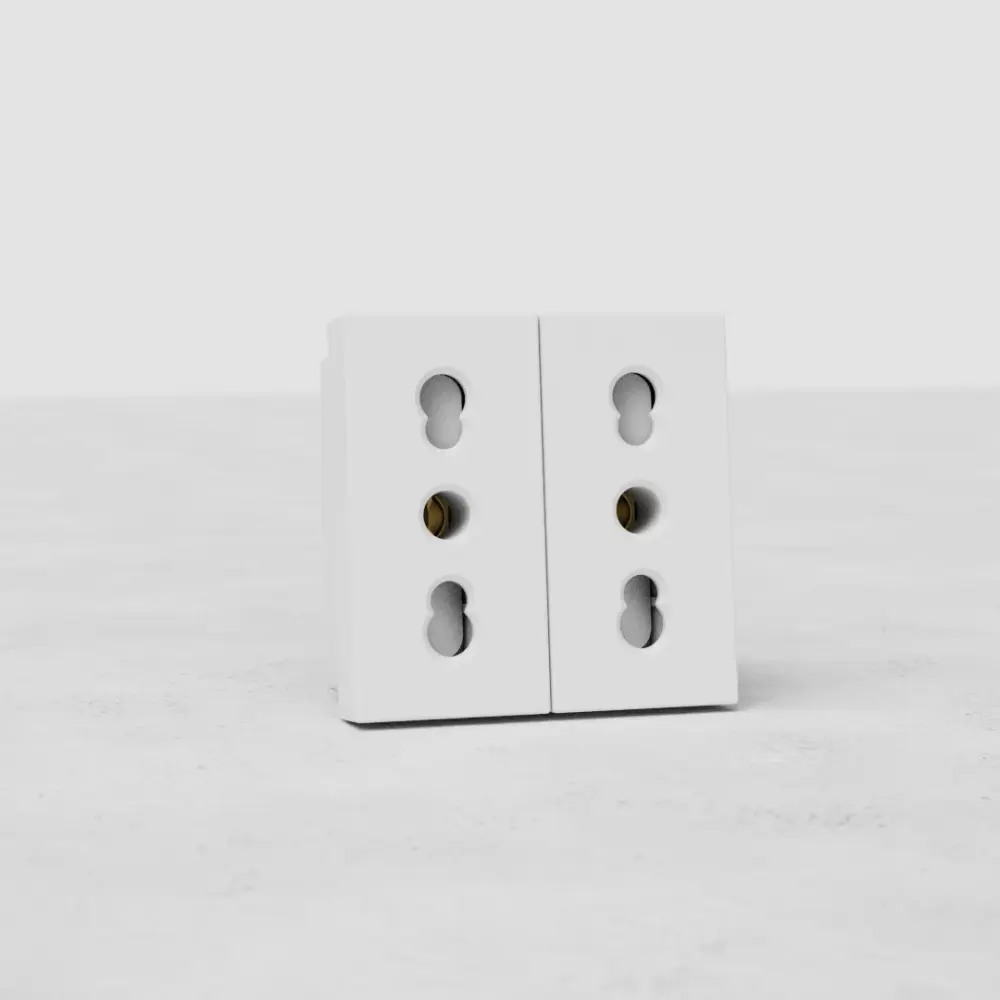 Enchufe Bipasso x2 - Blanco