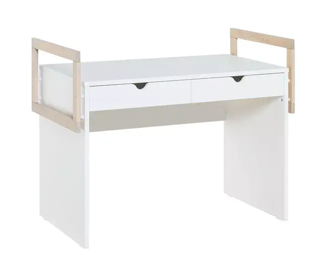 Escritorio 2 cajones con bordes de madera - STIGE