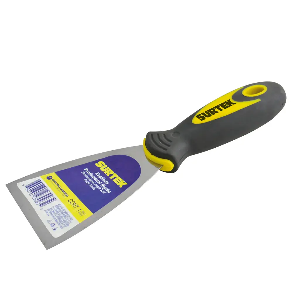 Espátula flexible de acero de esbelto carbón con mango bimaterial 2" Surtek