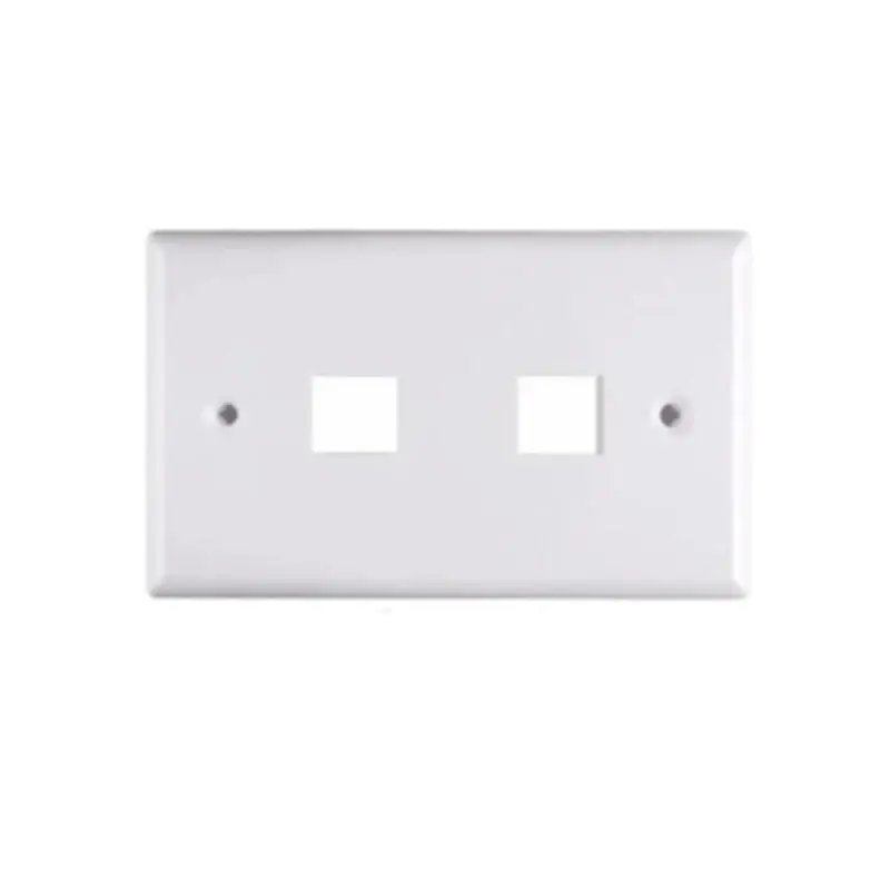 Face Plate Qnet Blanco 2 puertos Liso