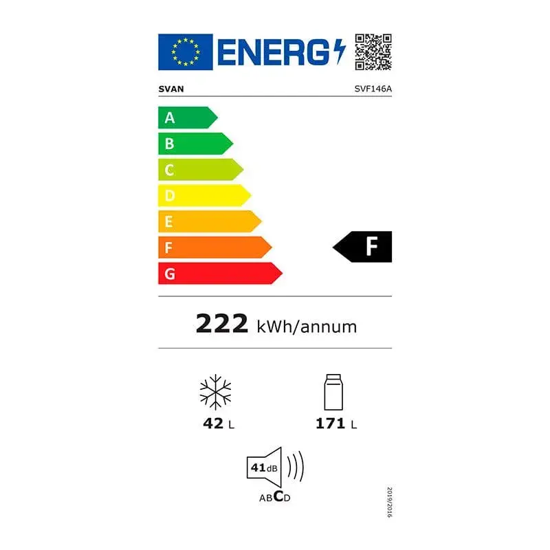 Frigorífico de 2 puertas Svan SVF146A cíclico 213L 41dB F blanco 144 cm