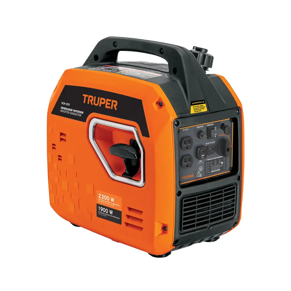 Generador silencioso inverter 2200W, 80 cc, encendido mecánico
