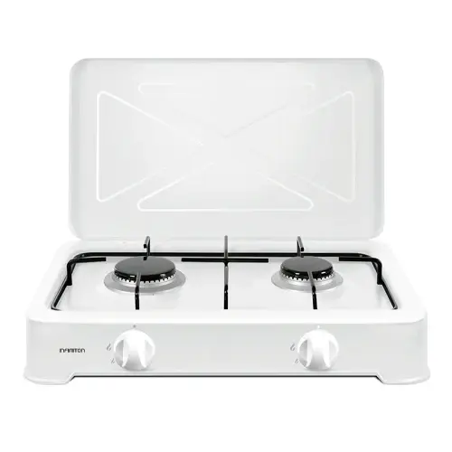 Hornillo de Gas Portátil 2 fuegos 50cm Infiniton GGPW2 Butano Blanco