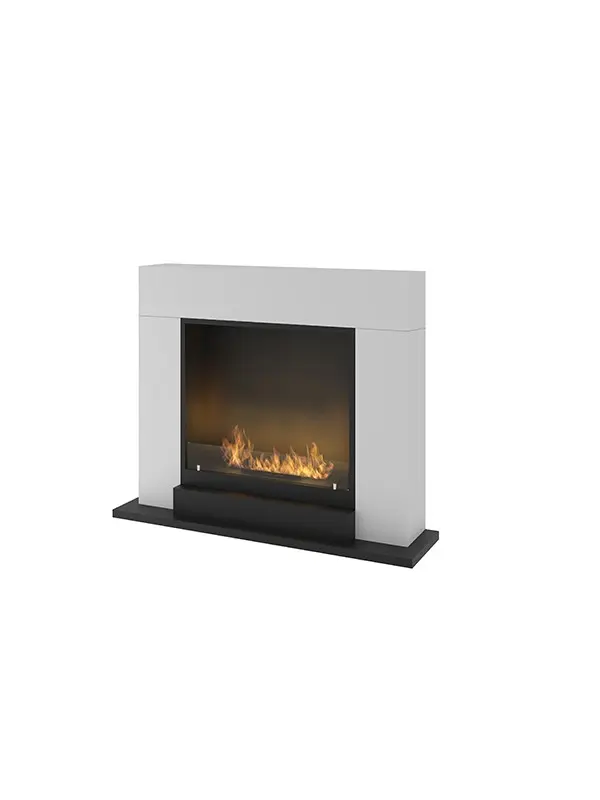 Inportal 2 - chimenea de bioetanol independiente de suelo blanco
