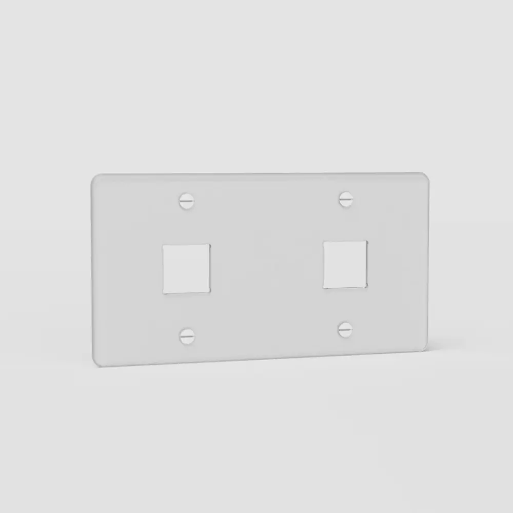Kew Dubbele 2x keystone moduleplaat - Doorzichtig | Wit