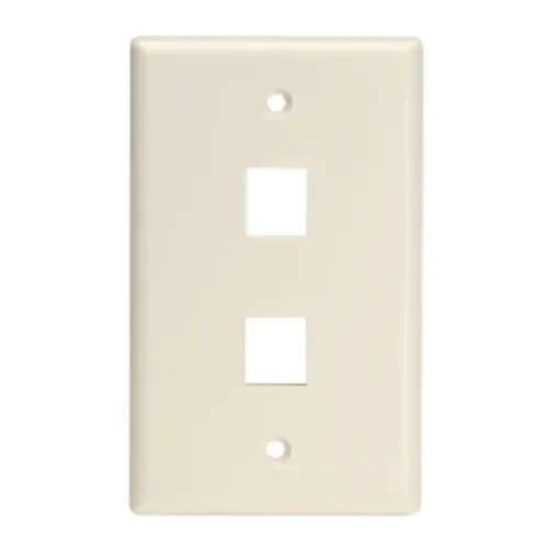 Leviton Single-Gang QUICKPORT 2-Port Wallplate Extenso Connectors Light Almond 41080-2TL