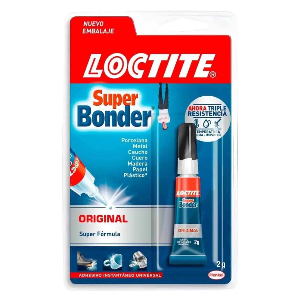 Loctite Super Bonder Original 2 g – Adhesivo Rápido Fuerte