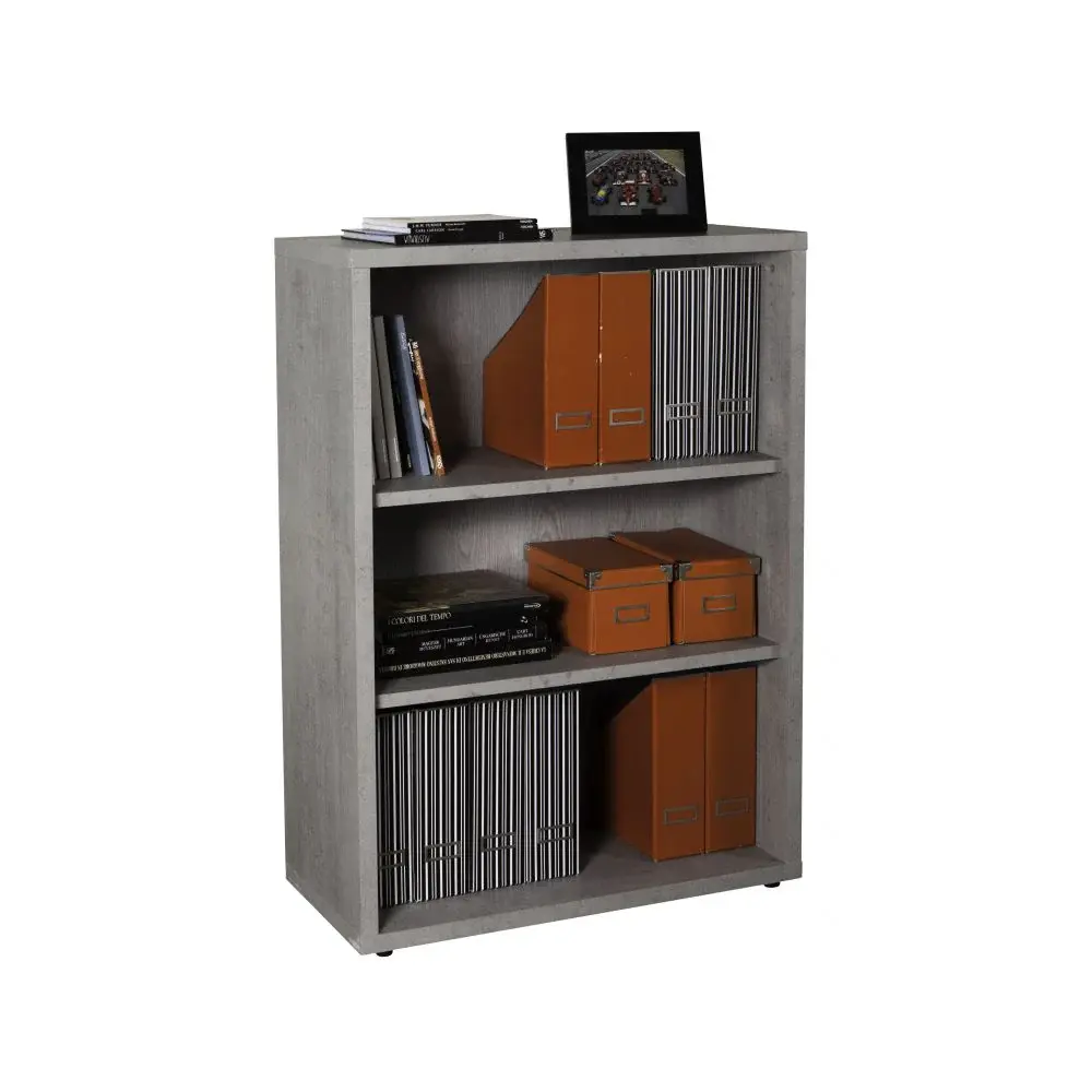 Mobile basso due ripiani linea Pratico 82 x 35,7 x H. 112 cm - Cemento