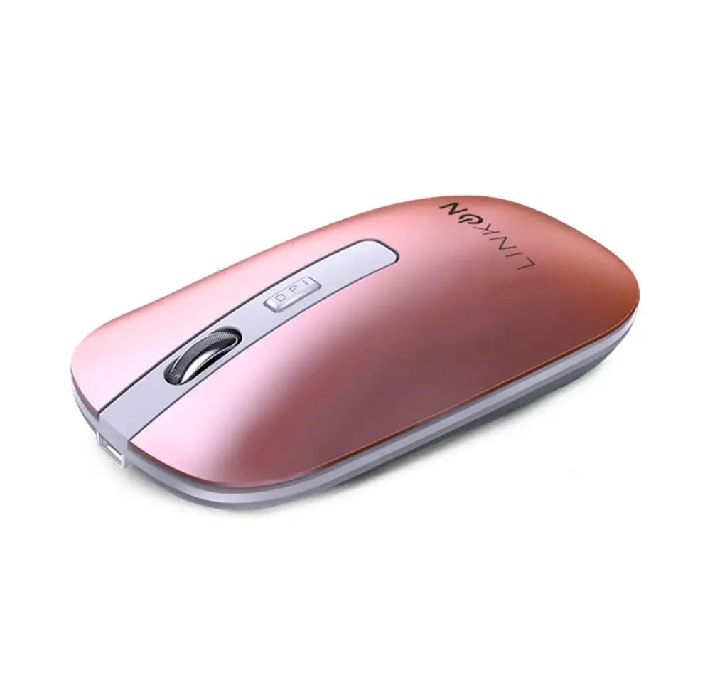 Mouse Inalambrico Gemelo Bluetooth Usb Recargable Para Mac Windows Color Rosa Linkon