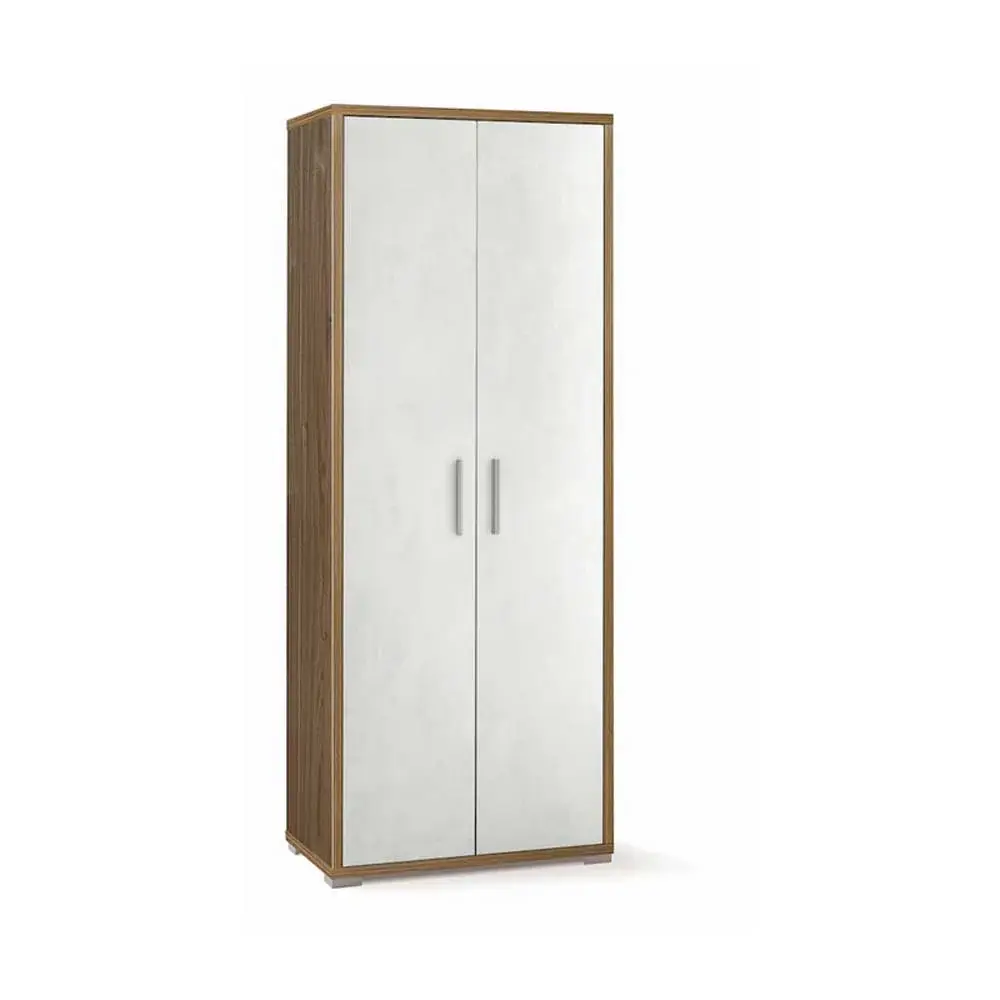 Mueble moderno móvil de 2 puertas y 4 estantes acabado estructura Nogal Stelvio / acabado frontal Óxido Blanco por Sarmog
